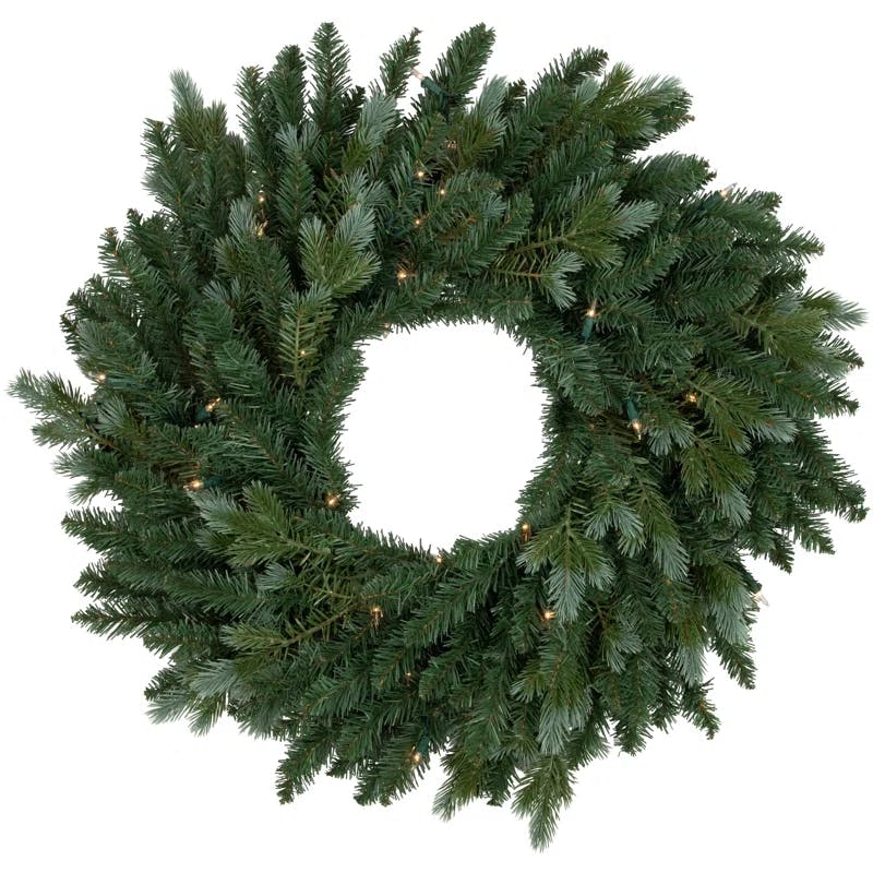 Festive Blue Spruce 49" Pre-Lit Artificial Christmas Wreath with Clear Lights