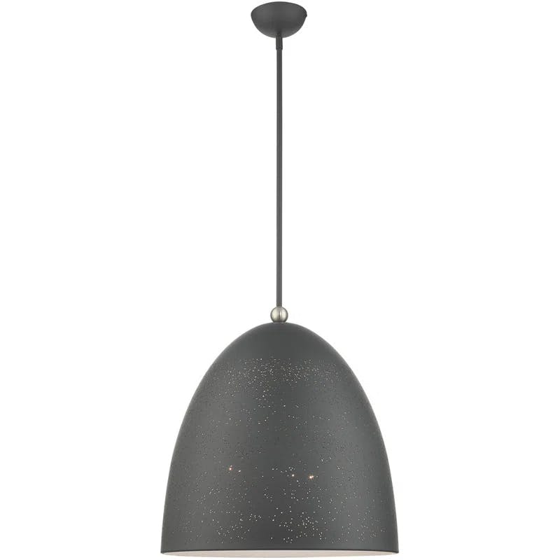 Scandinavian Gray Mini Globe 3-Light Pendant with Brushed Nickel Accents