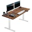 Vintage Brown & White Electric Adjustable Height Desk with Memory Presets