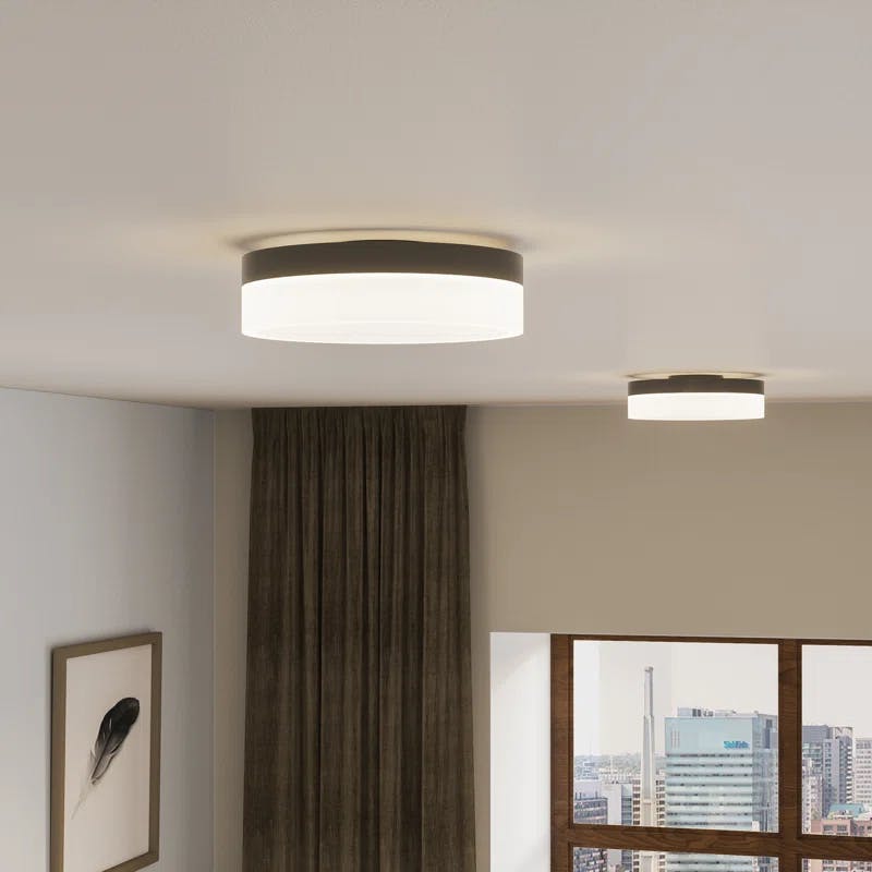 Cohen Halo LED Flush Mount in Oil-Rubbed Bronze with Acrylic Shade