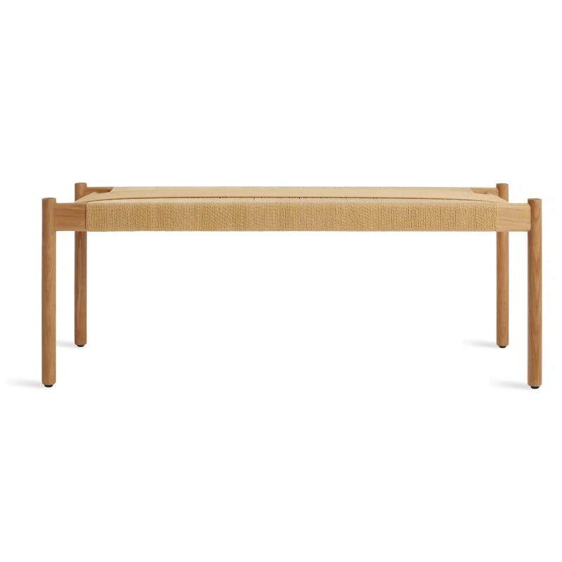 Elegant 48" White Oak Bench with Woven Cord Seating