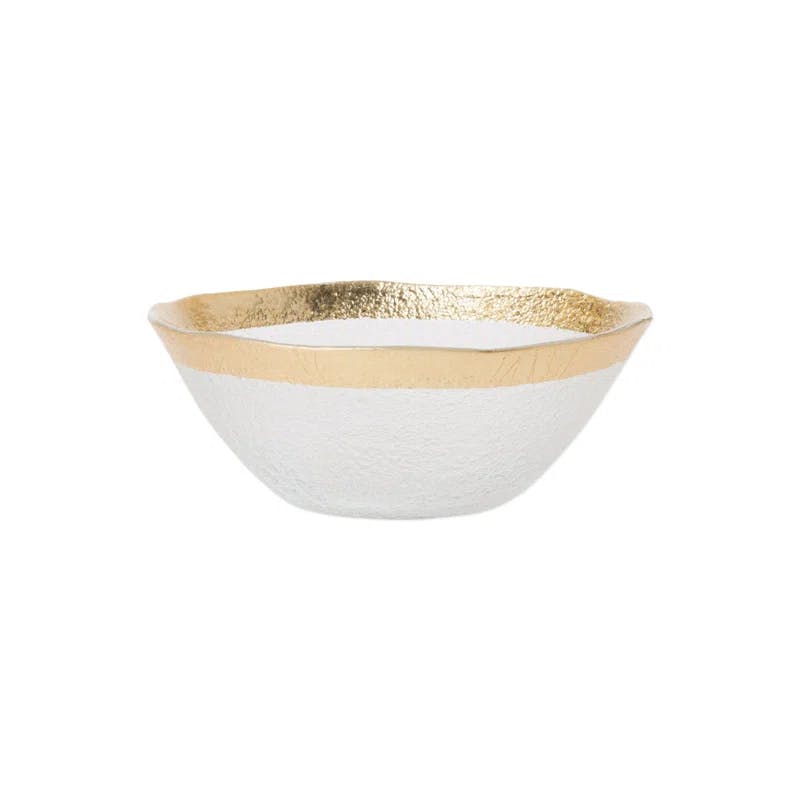 Contemporary Gold Accent Glass Cereal Bowl 6.25"