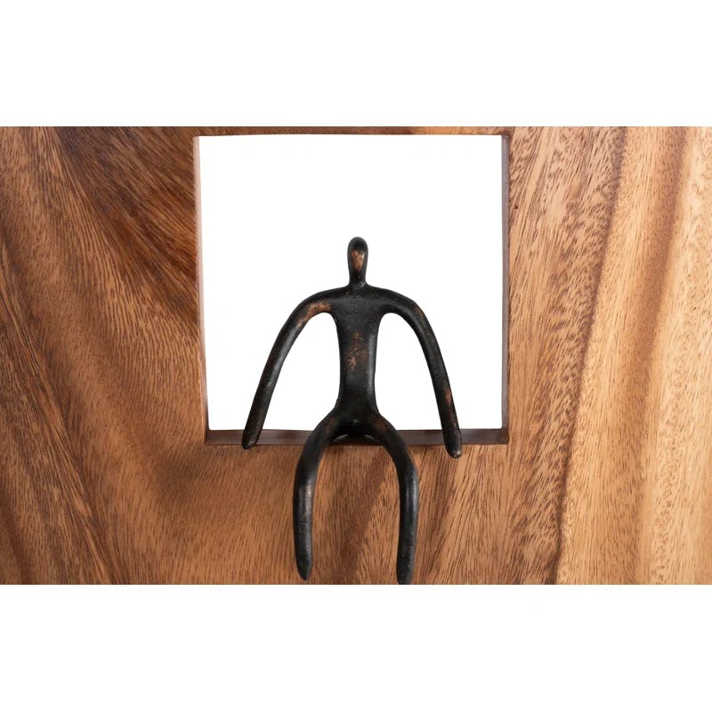 Transitional Atlas 14" Black and Brown Wood Wall Figurine