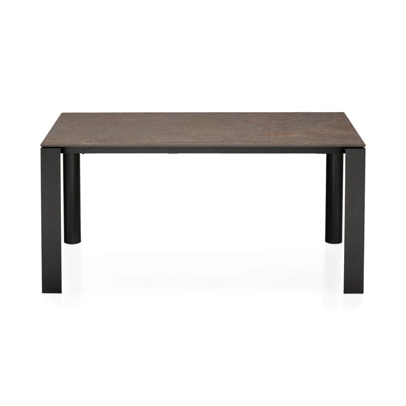 Dorian 6-10 Seater Extending Outdoor Dining Table in Porphyry Brown and White