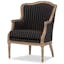 Charlemagne Striped Blue and Grey Traditional Accent Chair