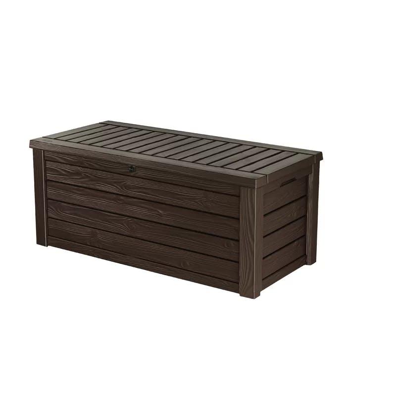 Westwood Resin Wicker 150 Gallon Outdoor Storage Deck Box, Dark Brown