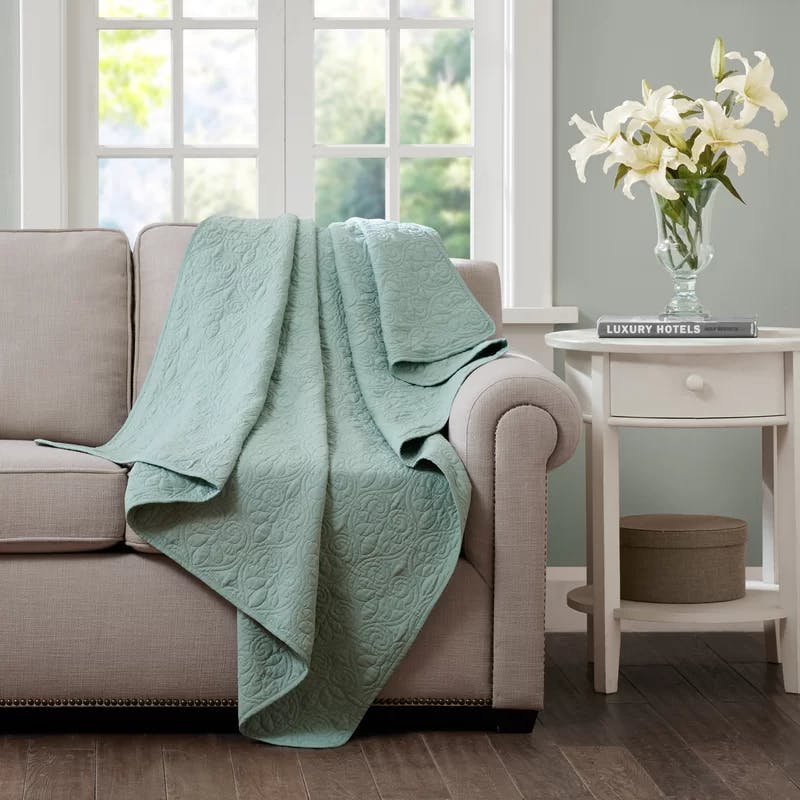 Quebec Seafoam 60x70 Classic Stitch Oversized Quilted Throw