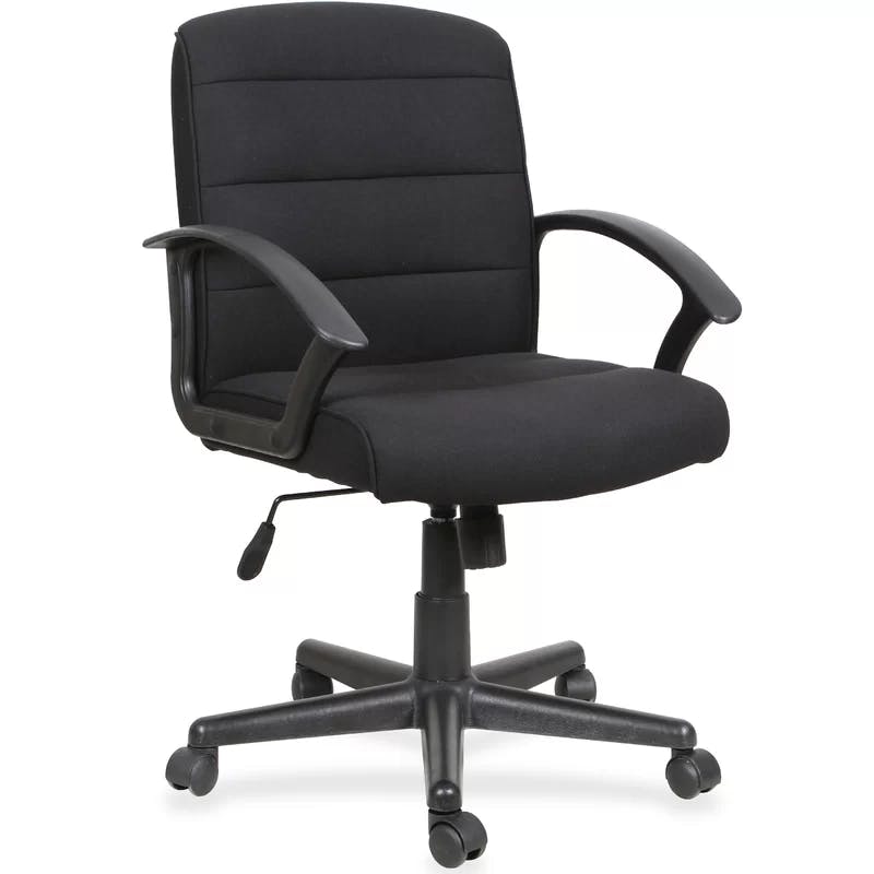 ErgoFlex 25.6" Black Fabric Swivel Task Chair with Slope Arms