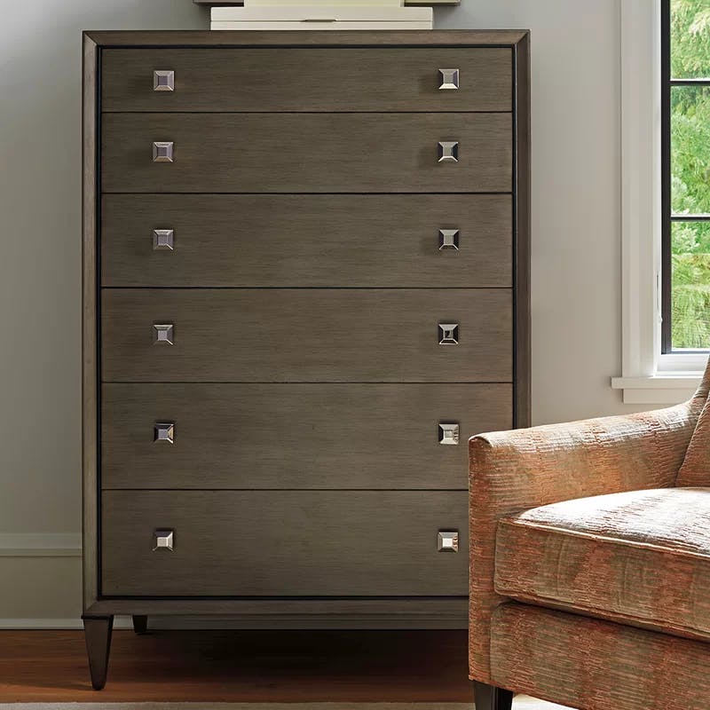 Ariana Remy Platinum Gray 6-Drawer Transitional Chest