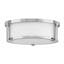 Lowell Transitional Chrome 2-Light Flush Mount with Etched Opal Shade