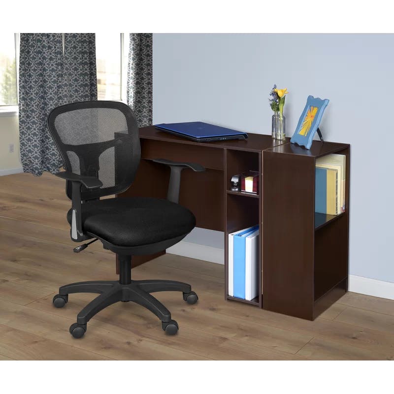 Harrison Adjustable Black Mesh Task Chair with Lumbar Support