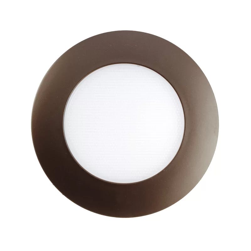 Elegant 6'' Oil-Rubbed Bronze Recessed Shower Trim with White Glass Lens