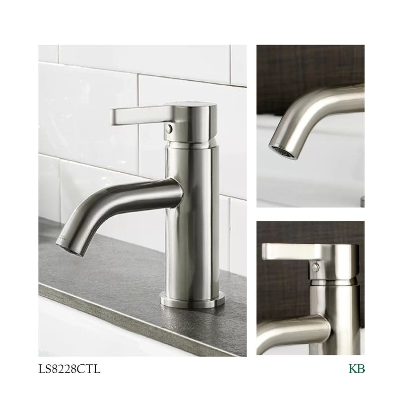Continental Curve Single-Handle Monoblock Lavatory Faucet in Brushed Nickel