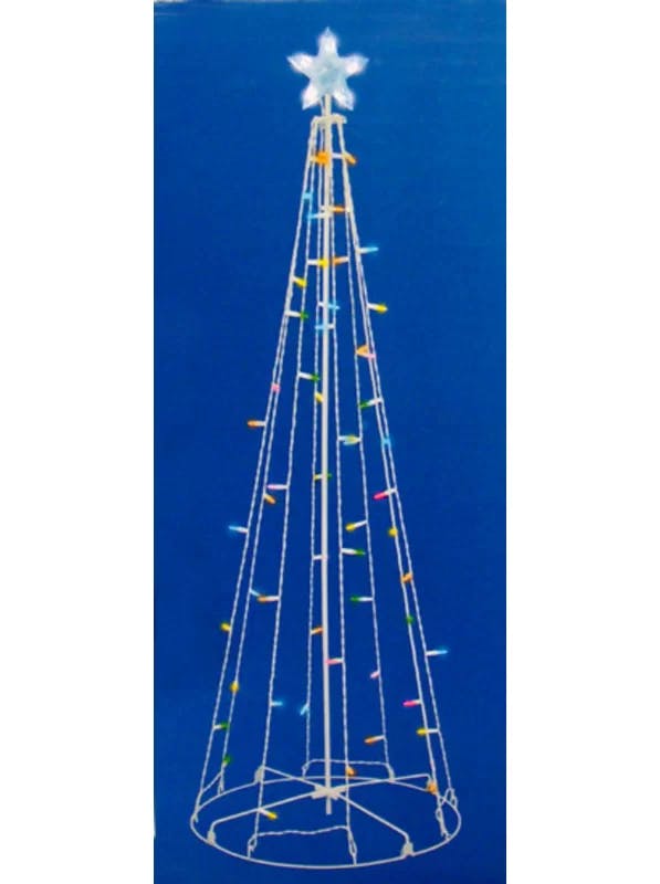 5' Traditional Multi-Color LED Lighted Outdoor Christmas Cone Tree