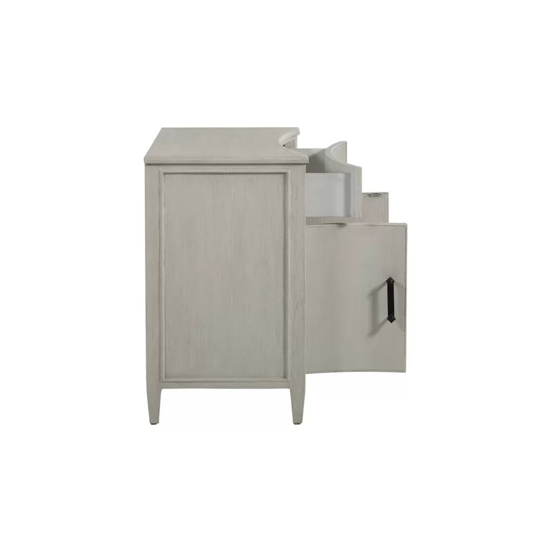 Lira Contemporary 1-Drawer Antique White Solid Wood Nightstand
