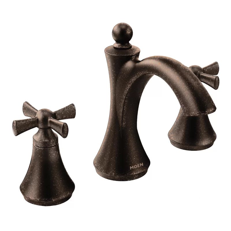 Elegant Distressed Bronze 6.5" Modern Widespread Bathroom Faucet