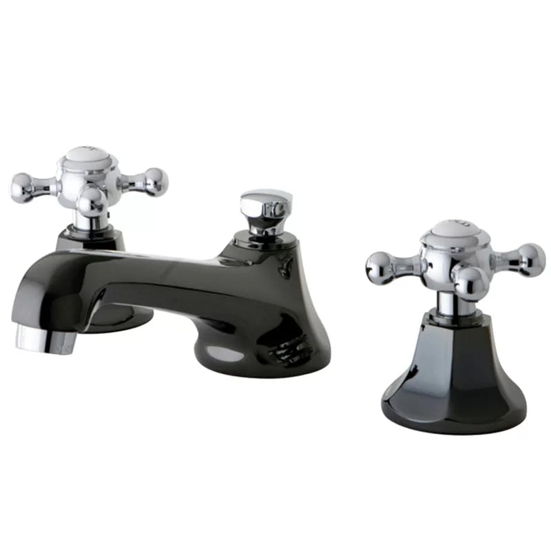 Water Onyx Black Nickel & Polished Chrome Widespread Bathroom Faucet