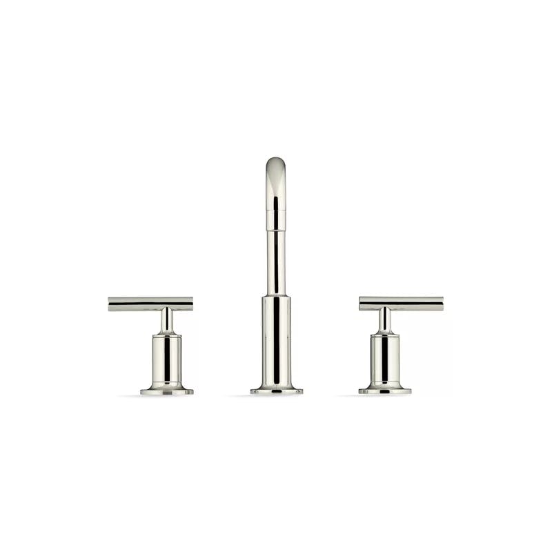 Purist Polished Nickel 8" Widespread Lavatory Faucet with Low Lever Handles
