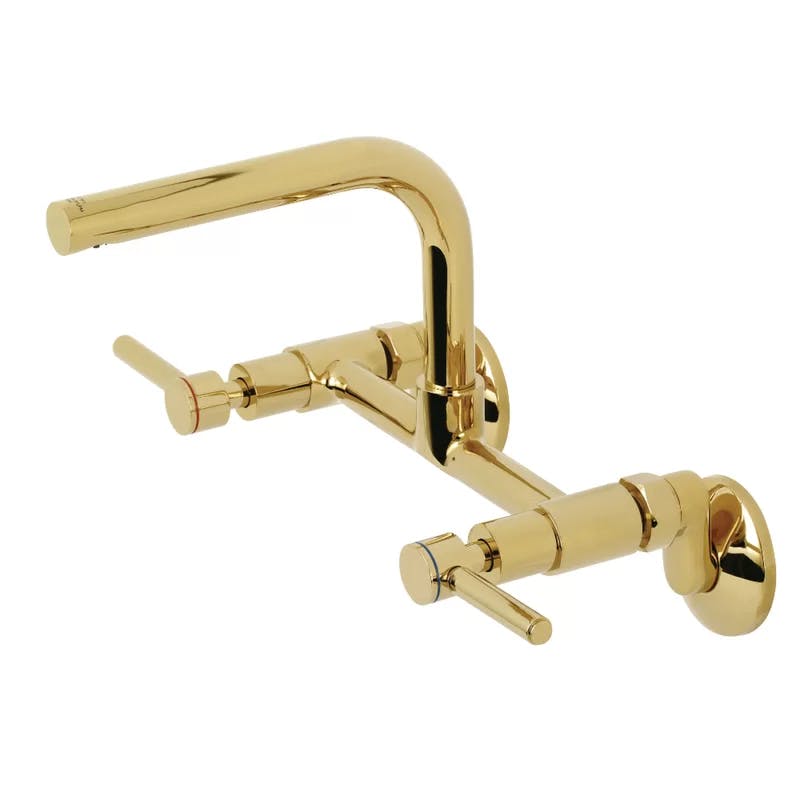 Concord Polished Brass 8" Swivel Kitchen Faucet