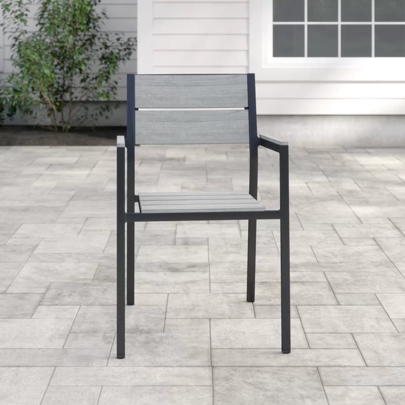 Maine 22'' Brown Gray Polywood Outdoor Patio Dining Chair