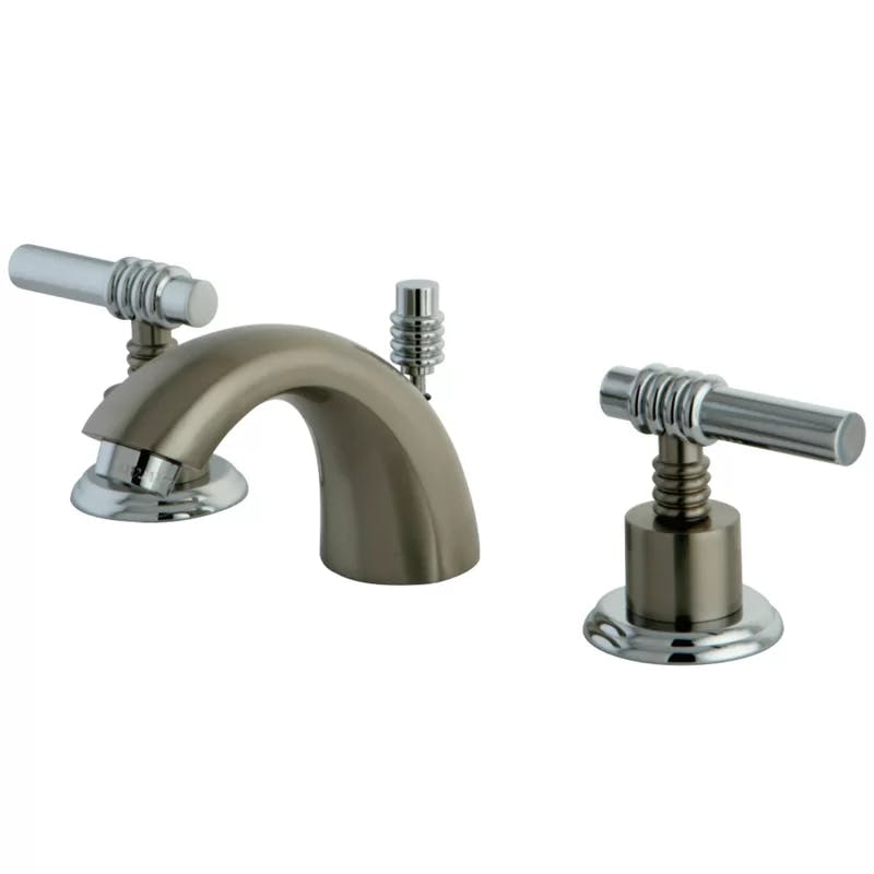 Elegant Traditional Mini-Widespread Bathroom Faucet in Brushed Nickel/Chrome