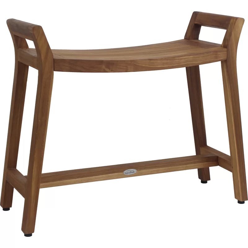 Extended Asia Ascend Teak Shower Bench with Rubber Feet
