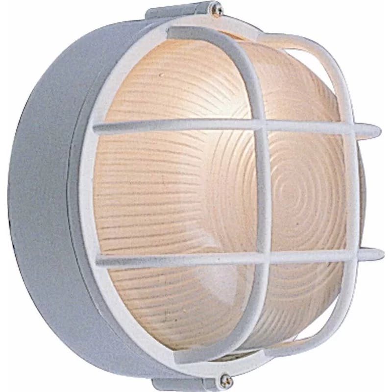 Luminous White Aluminum 7.5" Outdoor Bulkhead Light with Frosted Glass