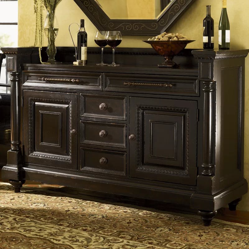 Kingstown Maldive 68" Black Traditional Buffet with 2 Drawers