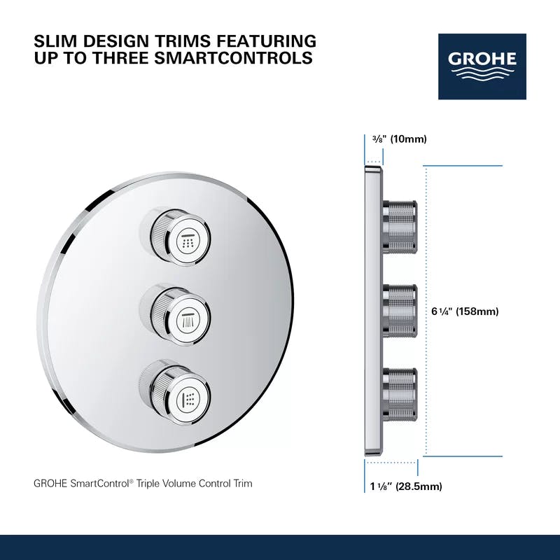 Modern Brushed Nickel Wall-Mounted Shower Trim with SmartControl