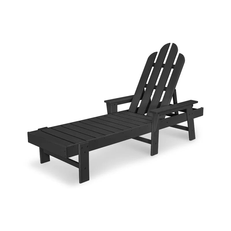 Black Adirondack HDPE Chaise Lounger for Outdoor Chic