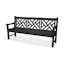 Rockford Chippendale 72" Black Recycled Plastic Outdoor Bench
