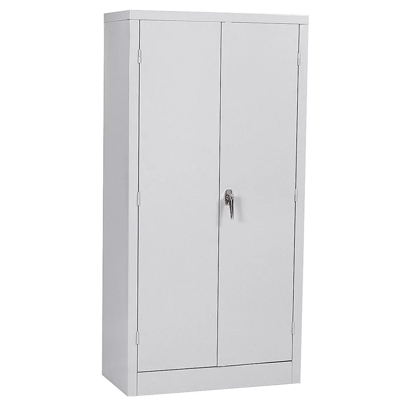 Freestanding Lockable Dove Gray Office Cabinet with 4 Adjustable Shelves