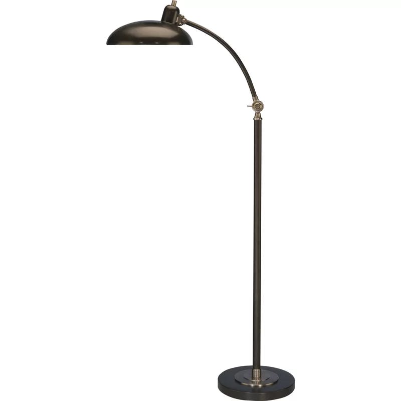 Bruno Adjustable Kids' Arc Floor Lamp in Lead Bronze with Ebonized Nickel
