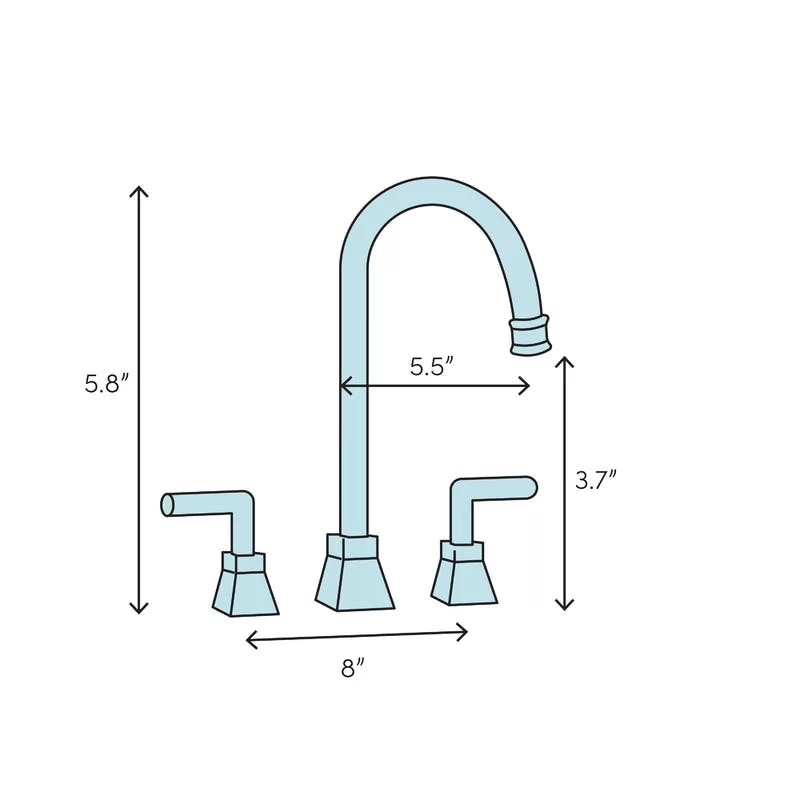Classic Elegance 5.5" Polished Nickel Widespread Faucet with Porcelain Handles