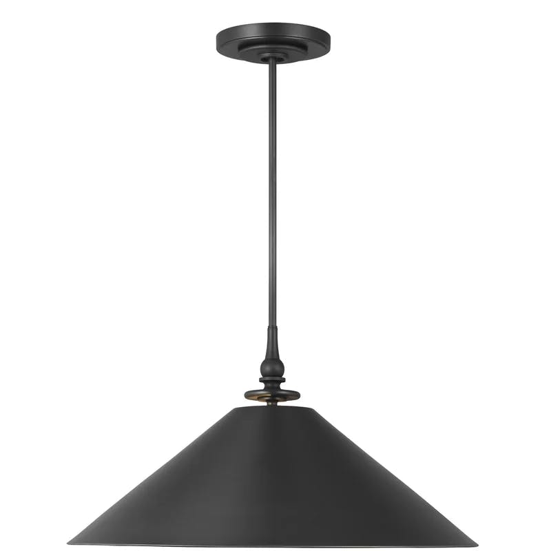 Capri Aged Iron 1-Light Indoor/Outdoor Pendant with Glass Shade