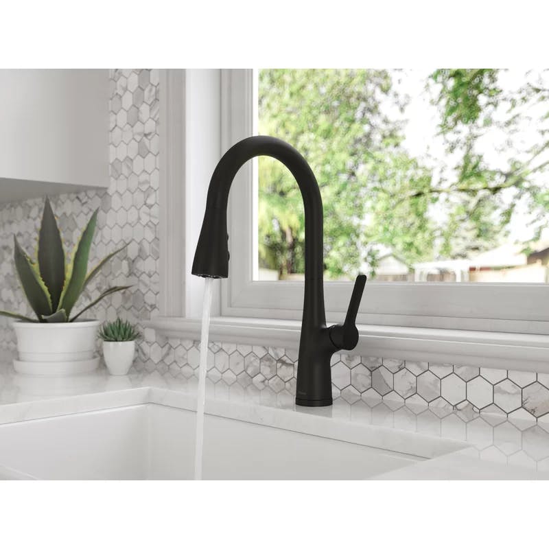 Neera 16.5" Matte Black Stainless Steel Pull-Out Kitchen Faucet