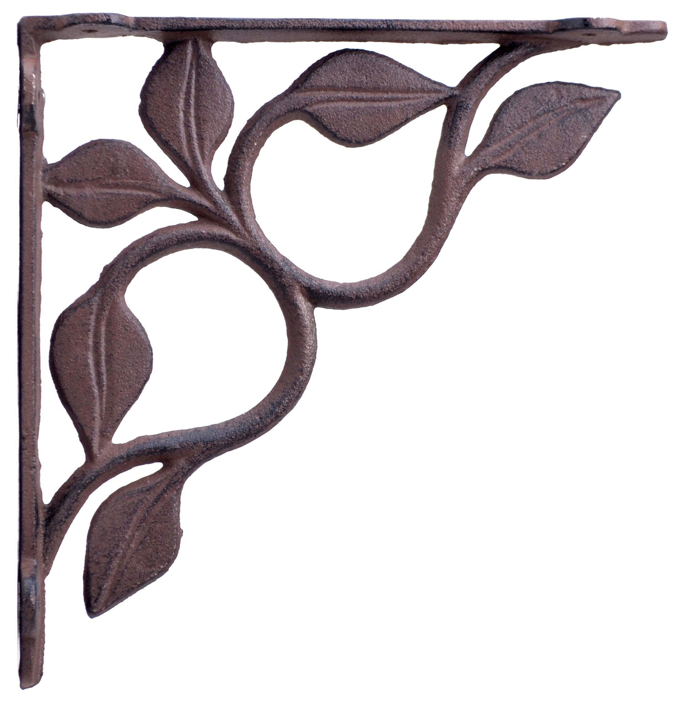 Traditional Cast Iron Leaf & Vine Wall Shelf Bracket 7.13"