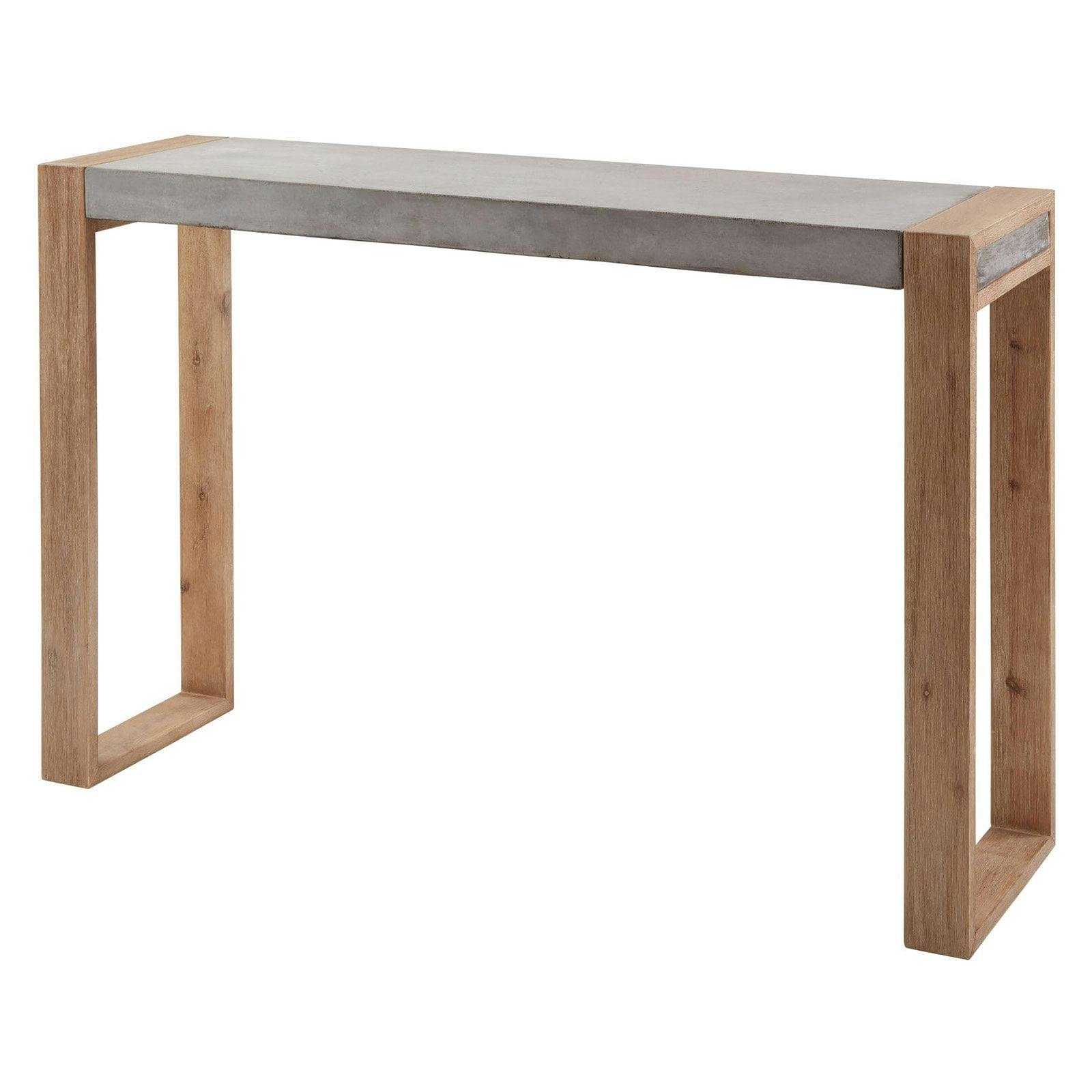 Paloma Acacia Wood and Concrete Slim Console Table - 35.5" Height