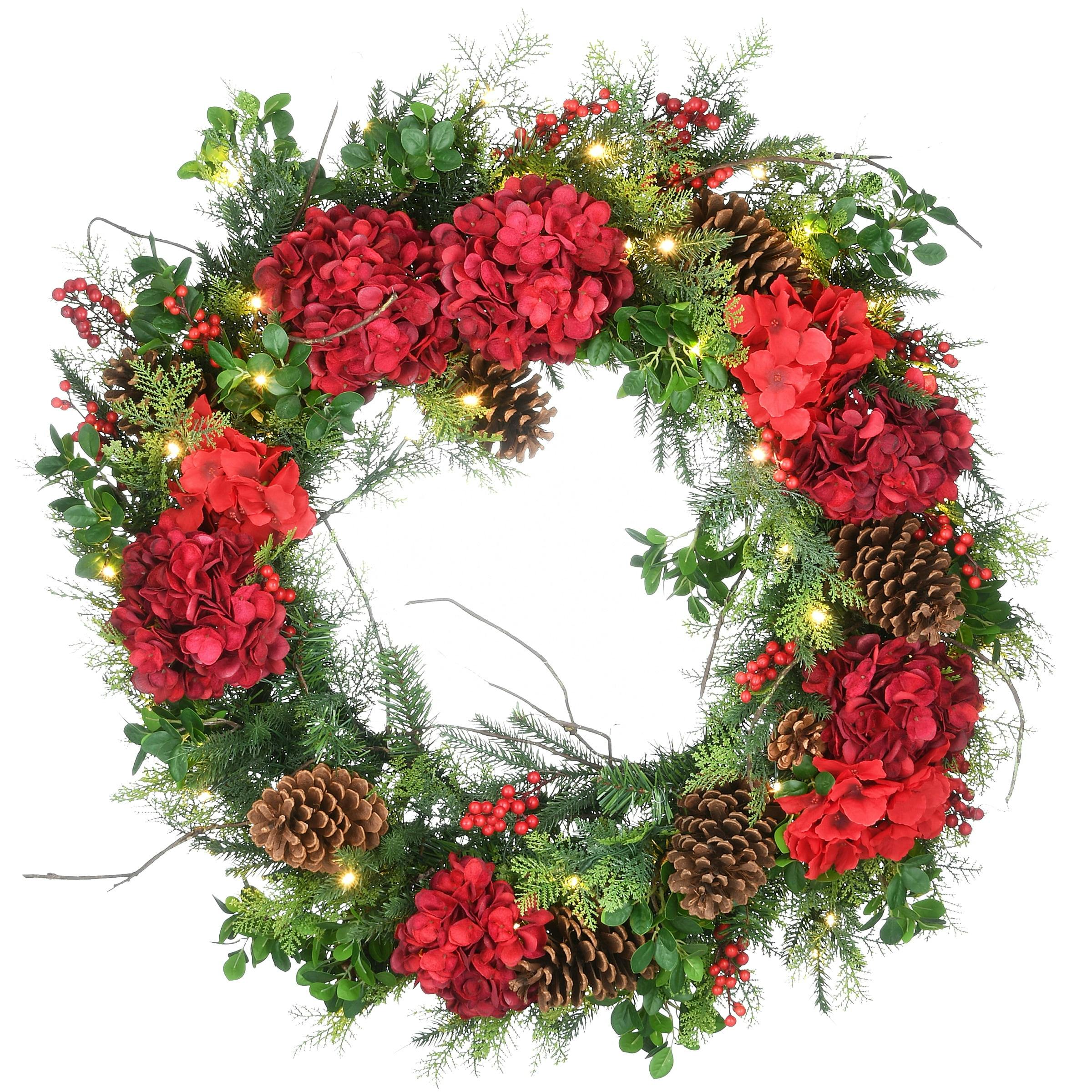 Evergreen Pinecone Charm 30" LED-Lit Christmas Wreath