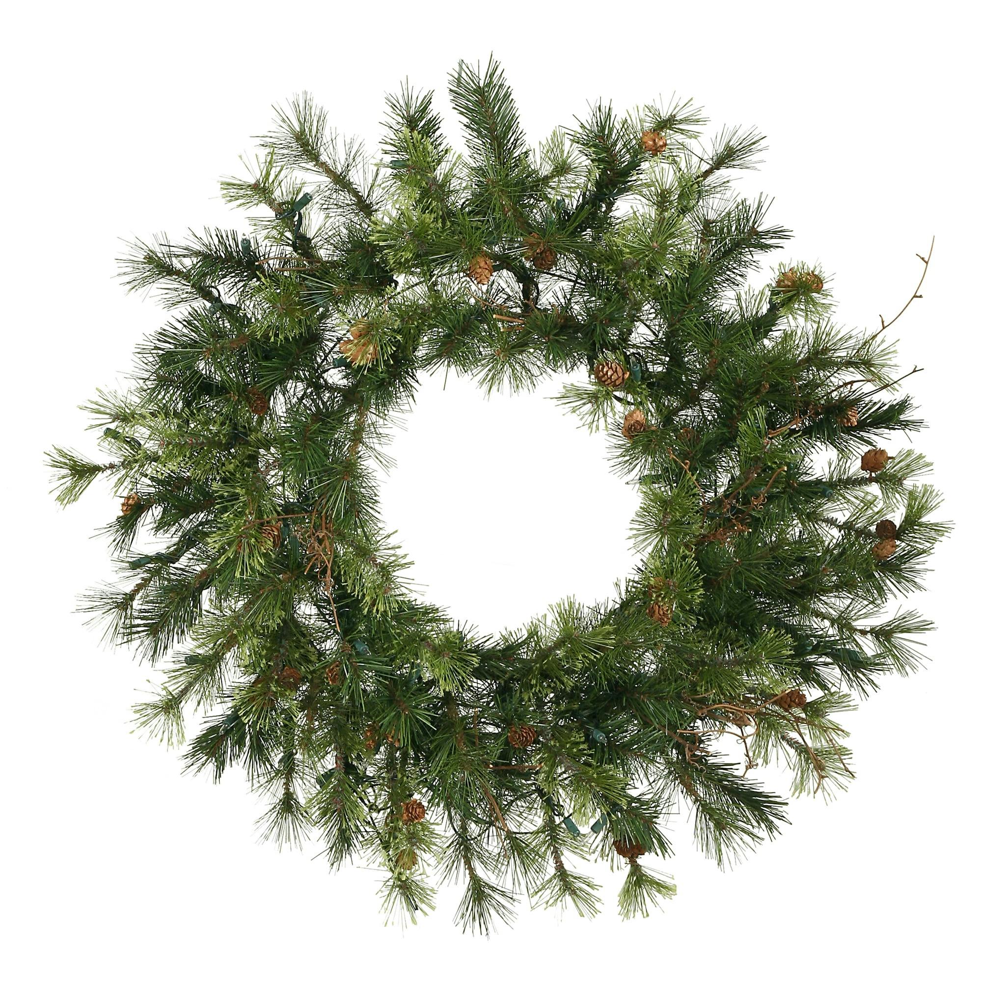 30" Festive Grapevine Mixed Country Pine Christmas Wreath