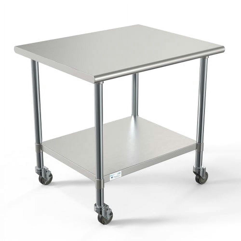 30" x 36" Stainless Steel Commercial Workstation with Casters