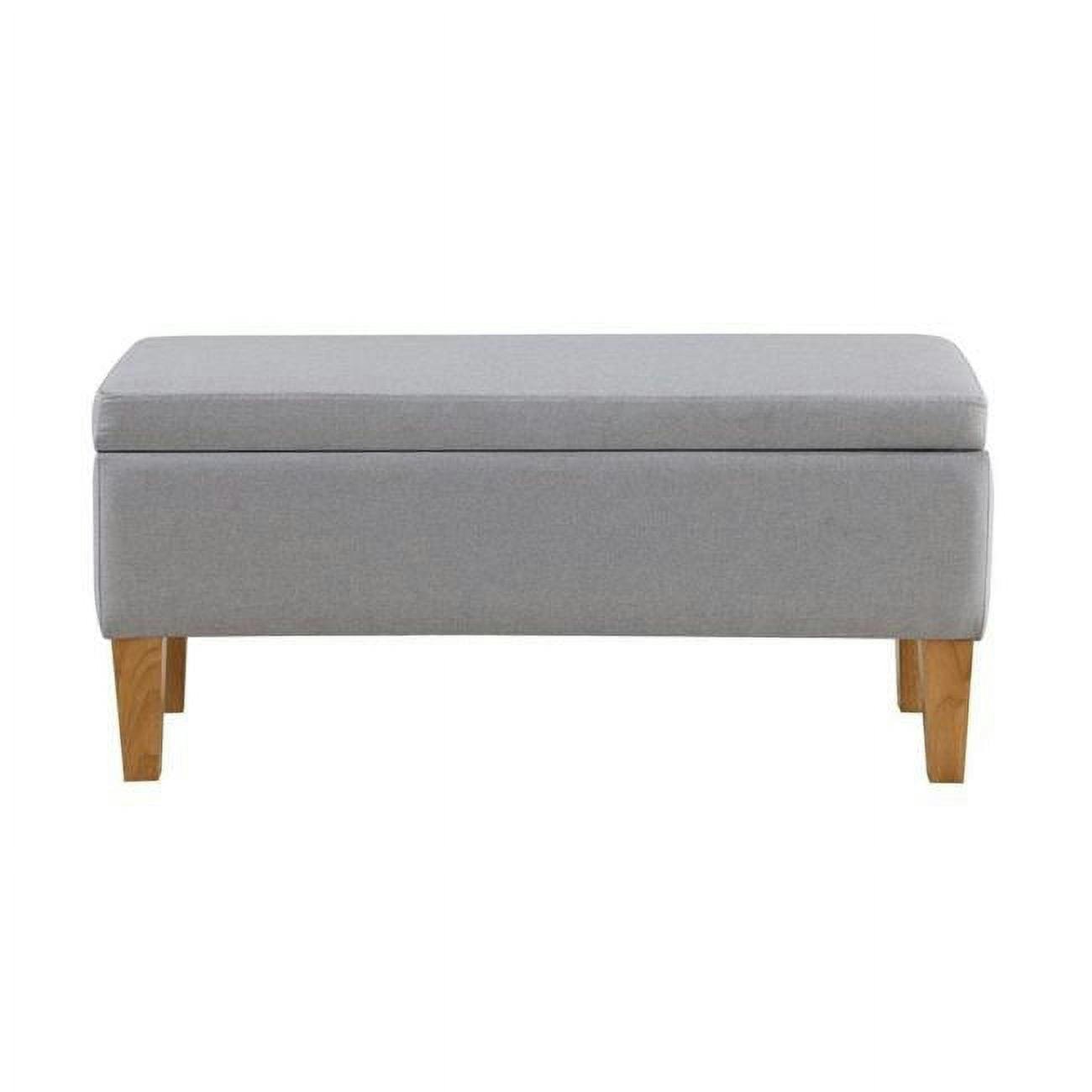 Mico 45" Gray Fabric Upholstered Storage Ottoman Bench