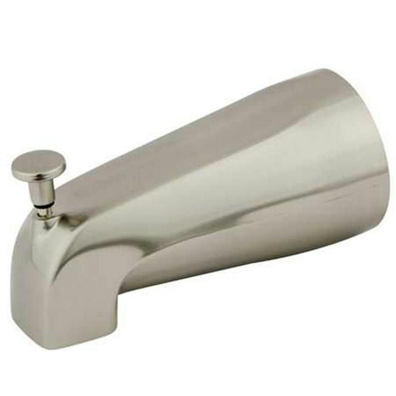 Taiwanese Traditional Brushed Nickel Wall-Mounted Tub Spout with Diverter