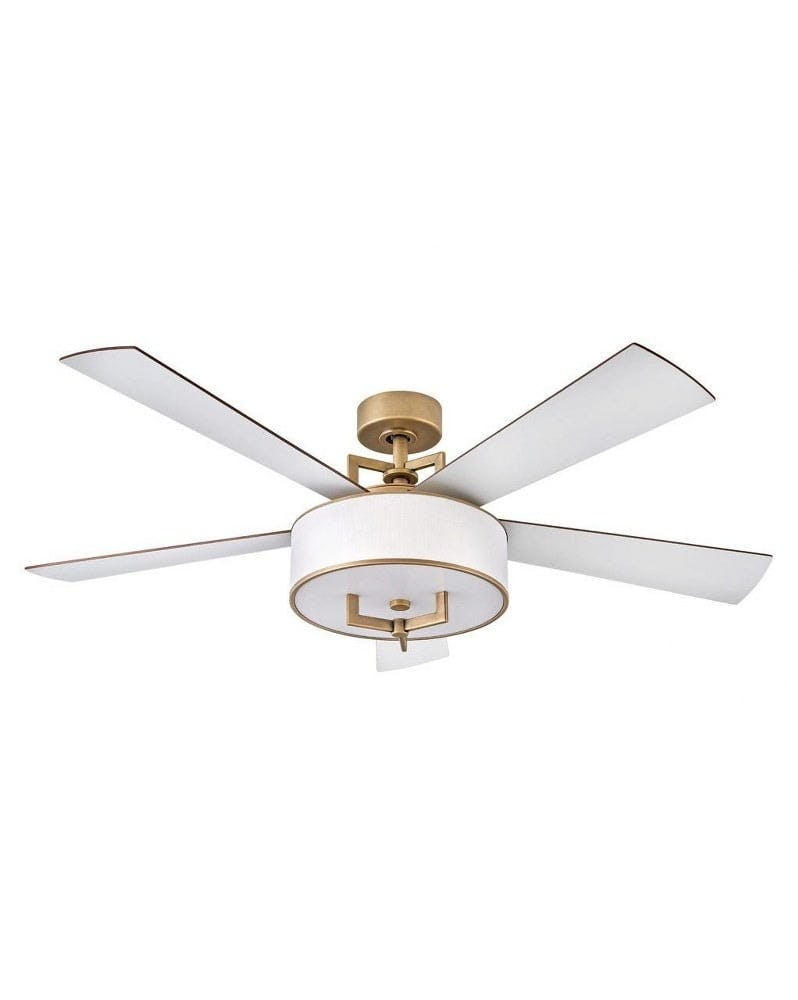 Hampton 56" Heritage Brass Smart LED Ceiling Fan with Reversible Blades