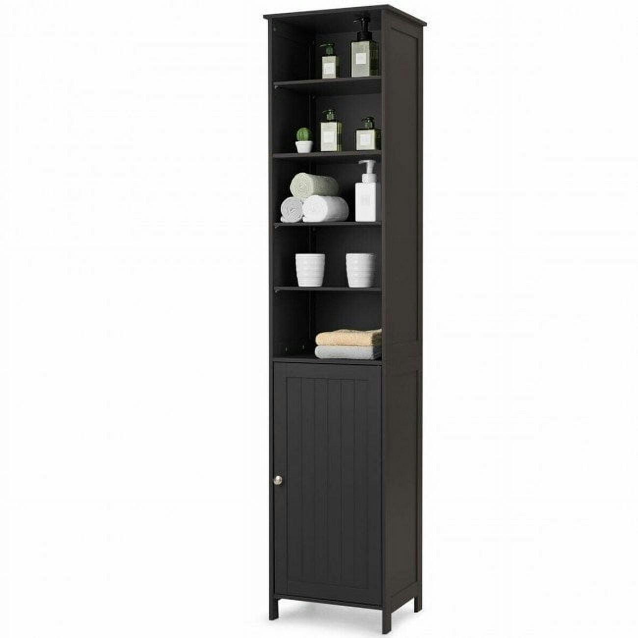 Compact 72'' Brown Free-Standing Bathroom Storage Cabinet with Adjustable Shelves