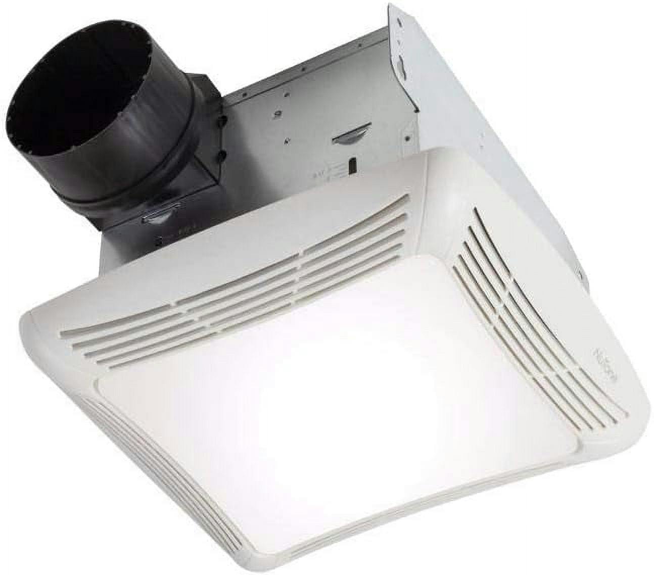 Modern 80 CFM White Galvanized Steel Bathroom Exhaust Fan with Ceiling Light
