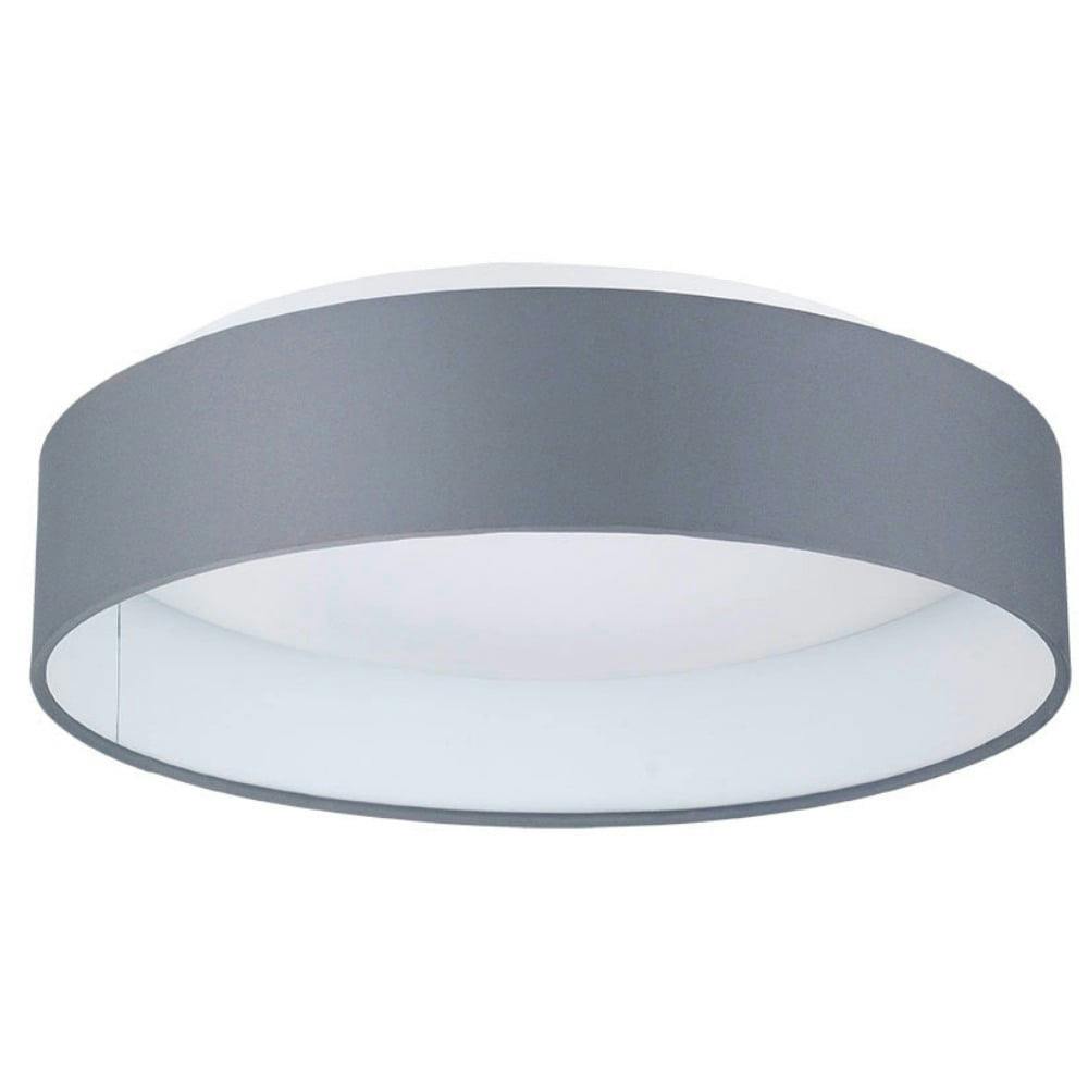 Palomaro 16" Black Drum LED Ceiling Light with White Glass Shade