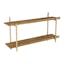 Transitional Brown Iron & Wood Two-Tiered Storage Shelf