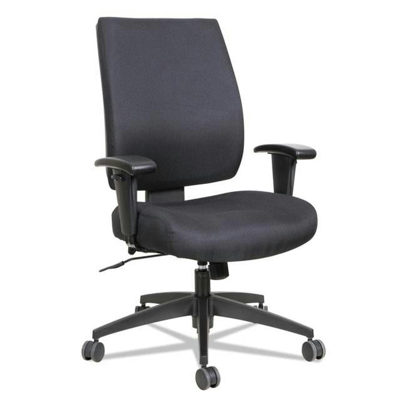 High-Performance Black Fabric Mid-Back Swivel Task Chair with Adjustable Arms