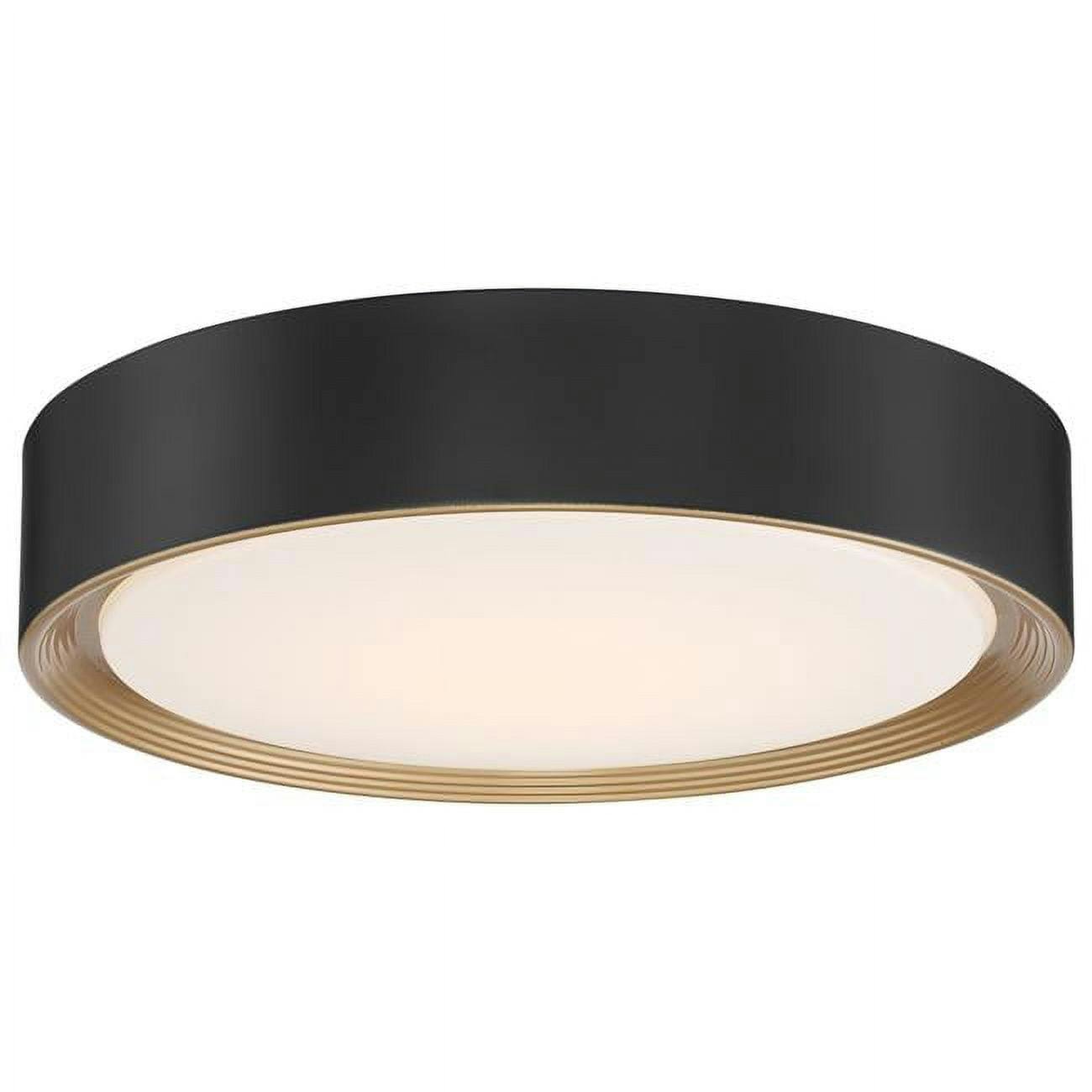 Malaga 24W LED Flush Mount Ceiling Light in Matte Black with Acrylic Lens